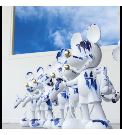 法国Leblon Delienne ONE MINUTE MICKEY 一分钟米奇 亚光白&代尔夫特蓝 60 cm